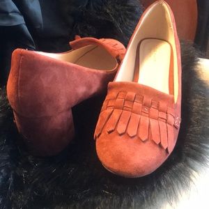 Heeled Suede Loafers